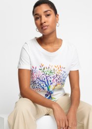 T-shirt met print van biologisch katoen, RAINBOW