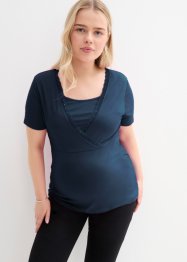 Zwangerschapsshirt / voedingsshirt met kant, korte mouw, bpc bonprix collection