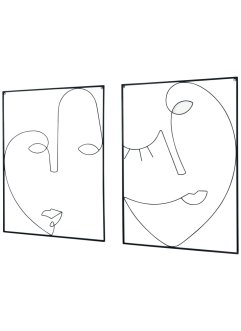 Wanddecoratie met gezichten (set van 2), bpc living bonprix collection