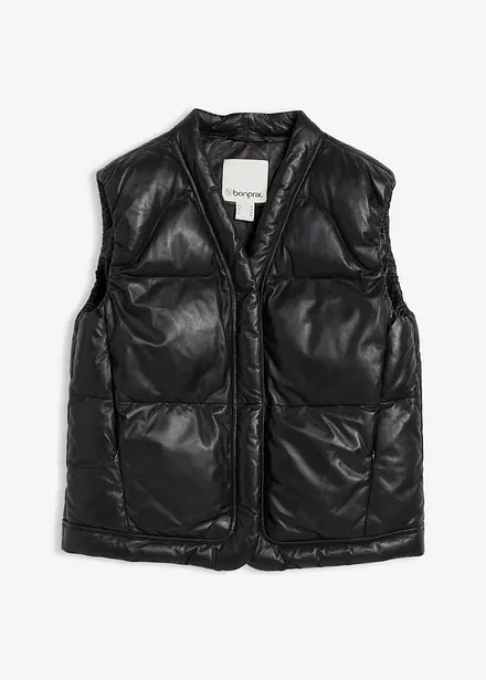 Leren bodywarmer van lamsnappa