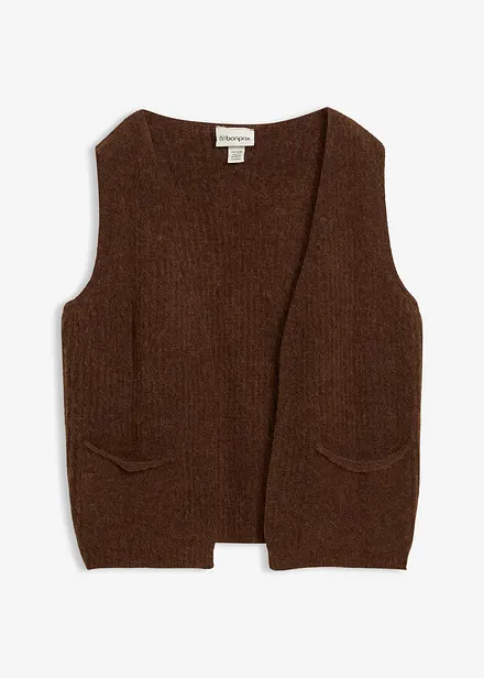 Grof gebreid vest met alpacawol