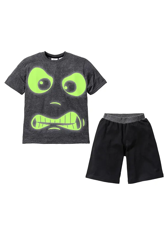 Shortama «Glow in the Dark» van puur katoen (2-dlg. set), bonprix