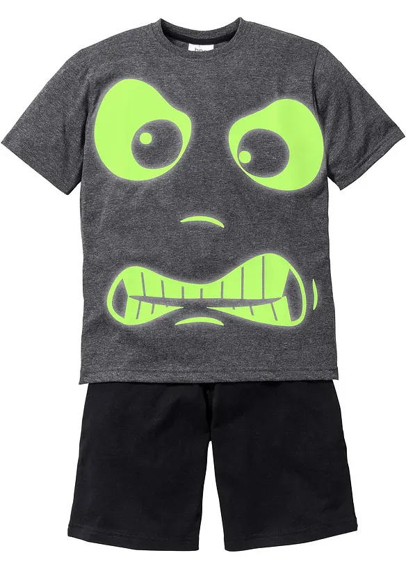 Shortama «Glow in the Dark» van puur katoen (2-dlg. set), bonprix