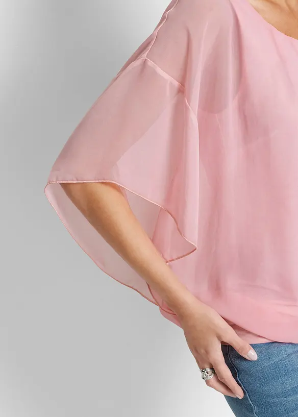 Chiffon blouse met ondershirt, bonprix