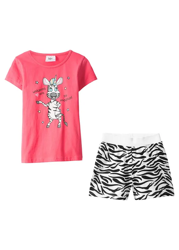Meisjes shortama van biologisch katoen (2-dlg. set), bonprix
