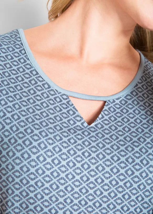 Shirt met elastiek, korte mouw, bonprix