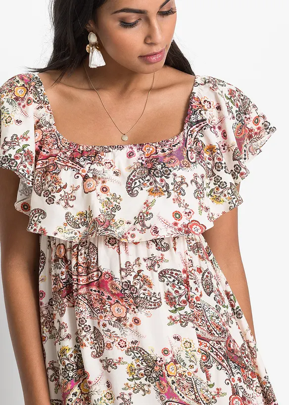 Carmen jurk van soepele viscose, bonprix