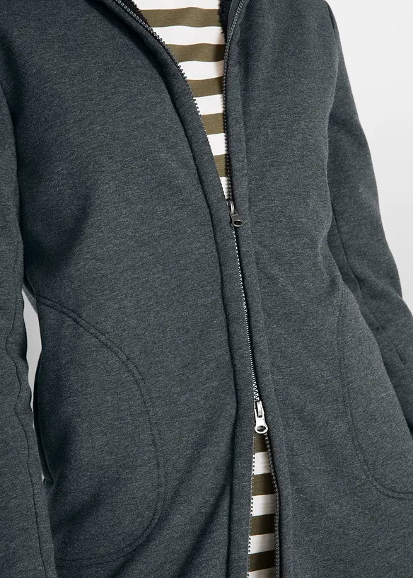 Sweatvest met capuchon en teddy, bonprix