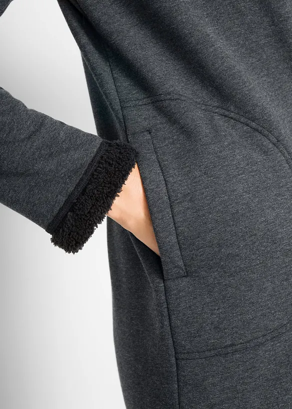 Sweatvest met capuchon en teddy, bonprix