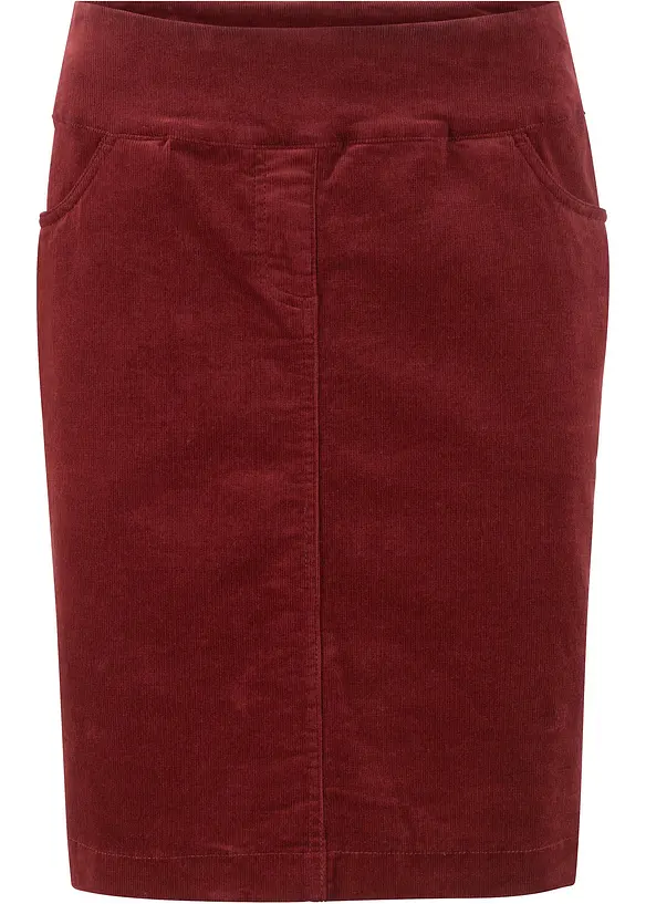 Stretch corduroy rok met een comfortabele band, bonprix