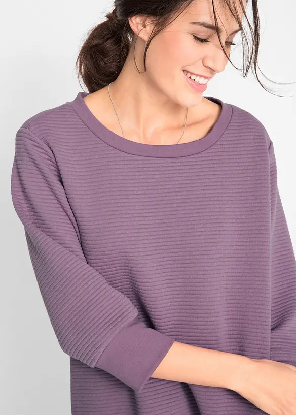 Lange sweater in A-lijn, 3/4 mouw, bonprix