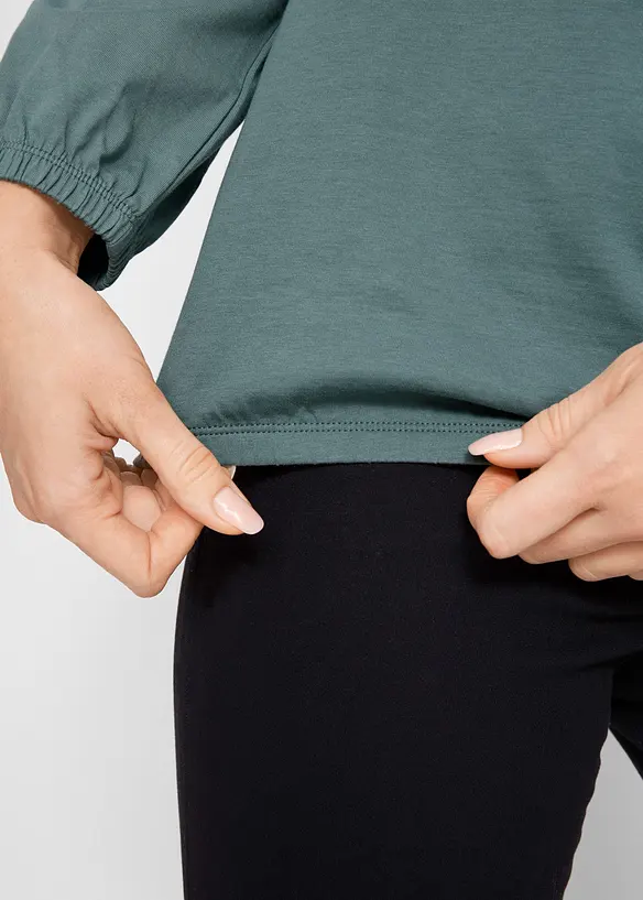 Katoenen longsleeve met elastiek van katoen, bonprix