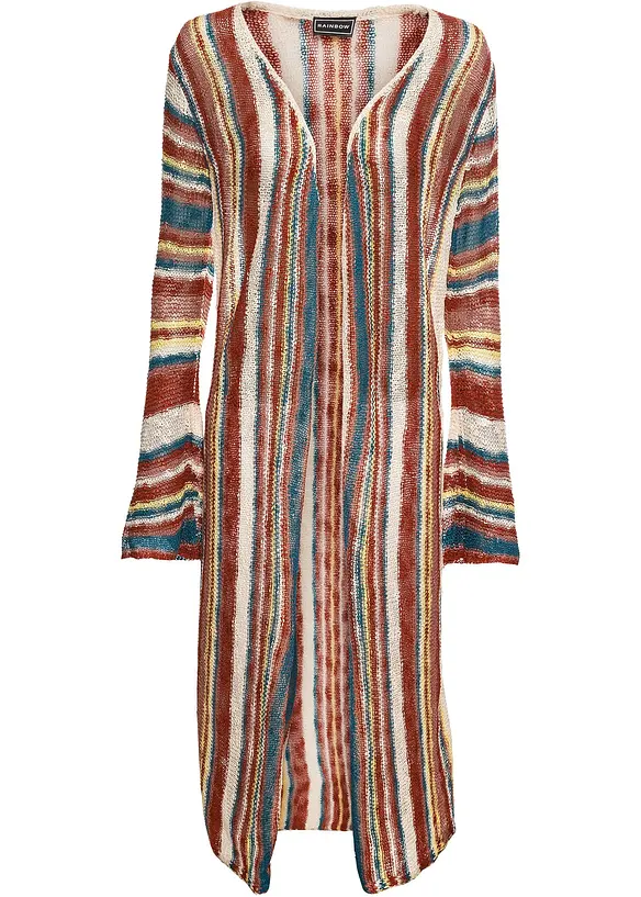 Lang gebreid vest met strepen, bonprix