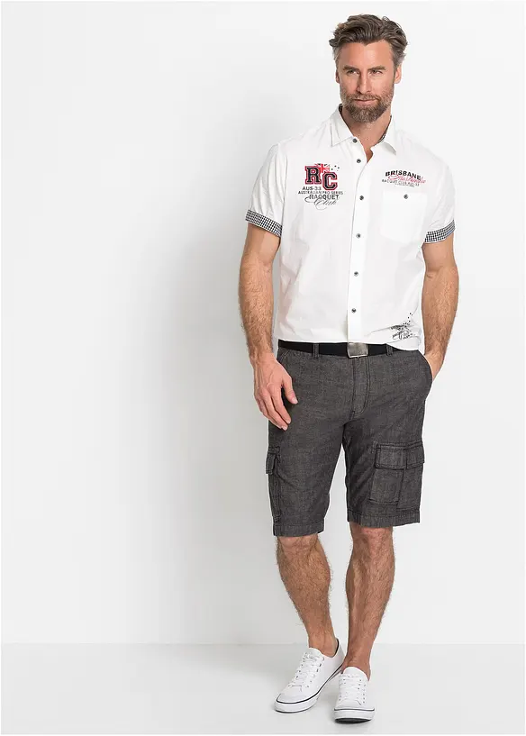 Cargo bermuda van katoen, loose fit, bonprix