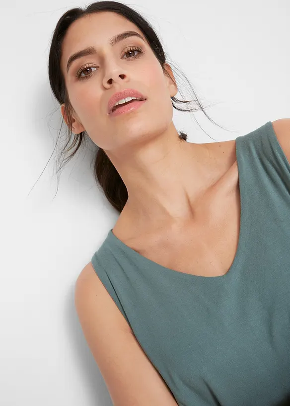 Dubbellaagse longtop in een viscosemix, bonprix