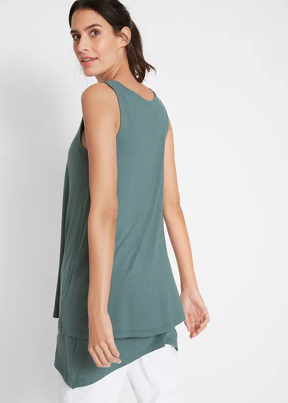 Dubbellaagse longtop in een viscosemix, bonprix