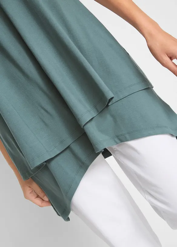Dubbellaagse longtop in een viscosemix, bonprix