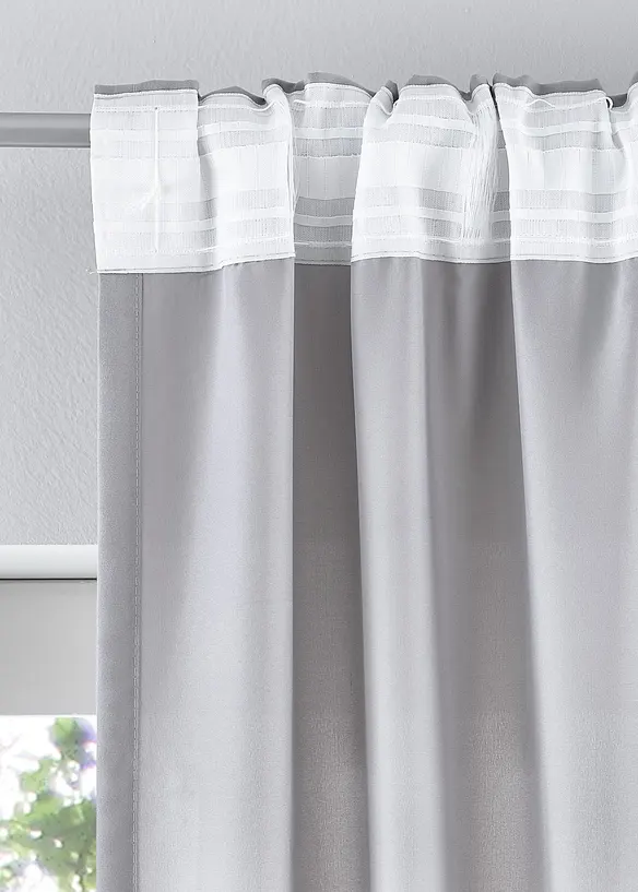 Onderhoudsvriendelijk microvezel gordijn (2 stuks), bonprix