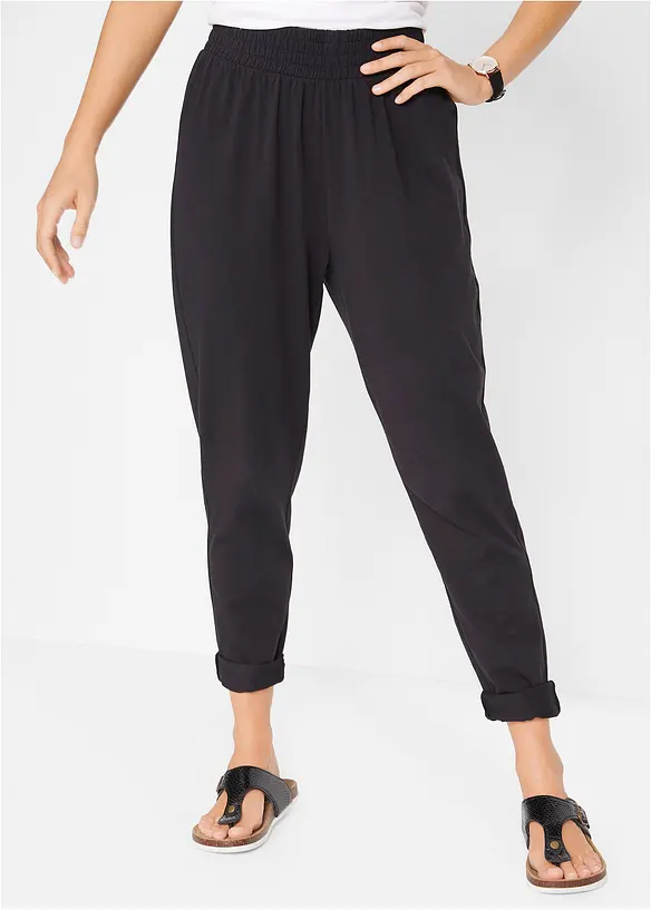 Jersey broek van katoen mix, bonprix