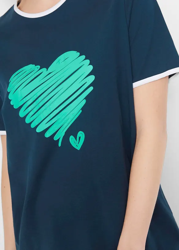 Lang shirt (set van 2), korte mouw, bonprix