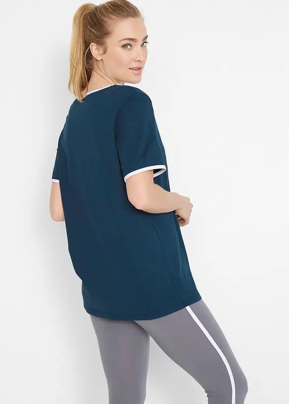 Lang shirt (set van 2), korte mouw, bonprix