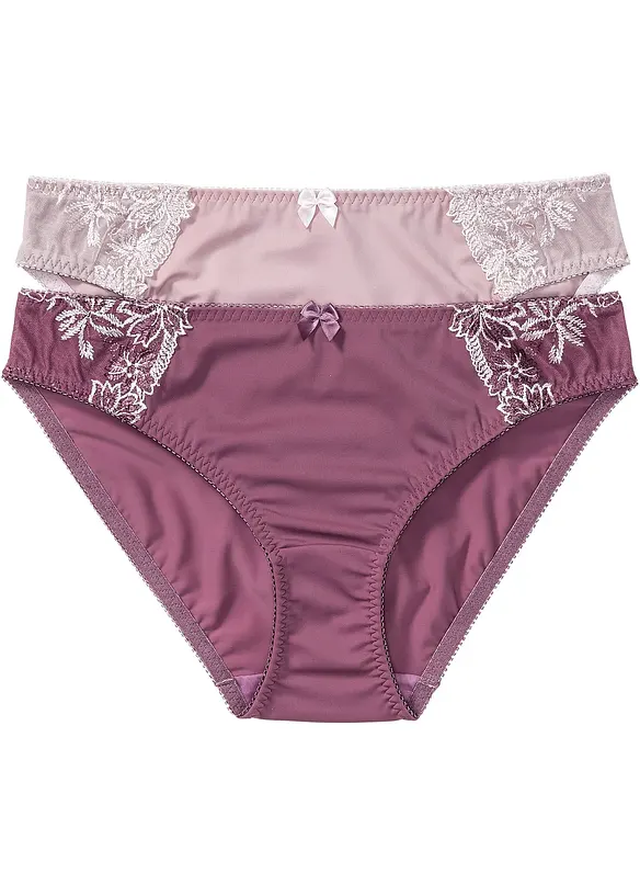 Slip met mooi borduursel (set van 2), bonprix