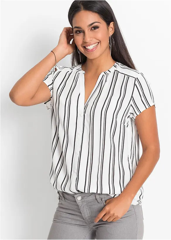 Blouse van viscose met korte mouwen, bonprix