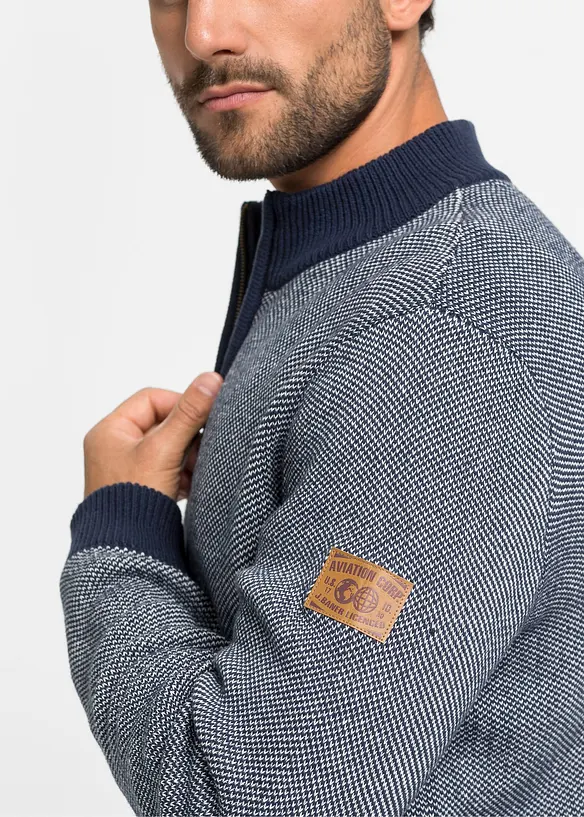 Grof gebreide vest met opstaande kraag, bonprix