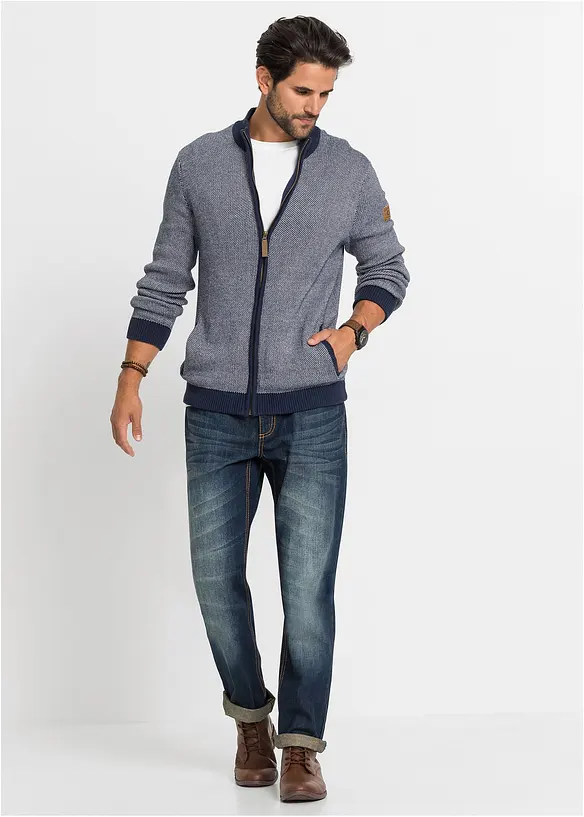 Grof gebreide vest met opstaande kraag, bonprix