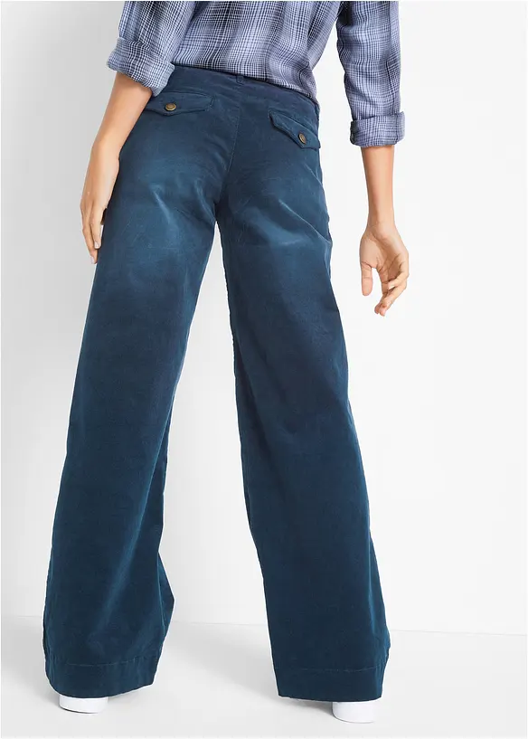 Stretch corduroy broek, wijd, bonprix