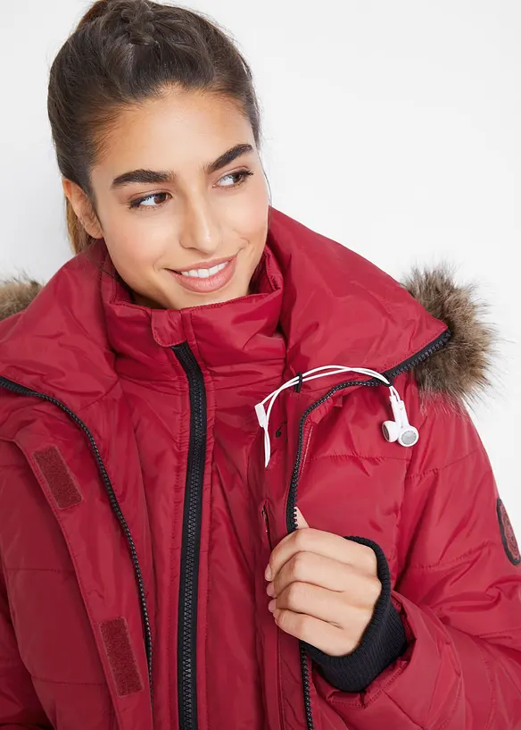 Lange outdoor jas in 2-in-1 look, doorgestikt, waterafstotend, bonprix