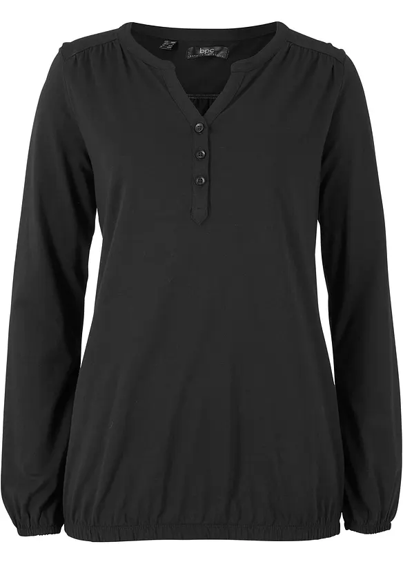 Henley shirt van katoen met lange mouwen, bpc bonprix collection