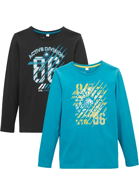 Longsleeve van biologisch katoen (set van 2), bonprix