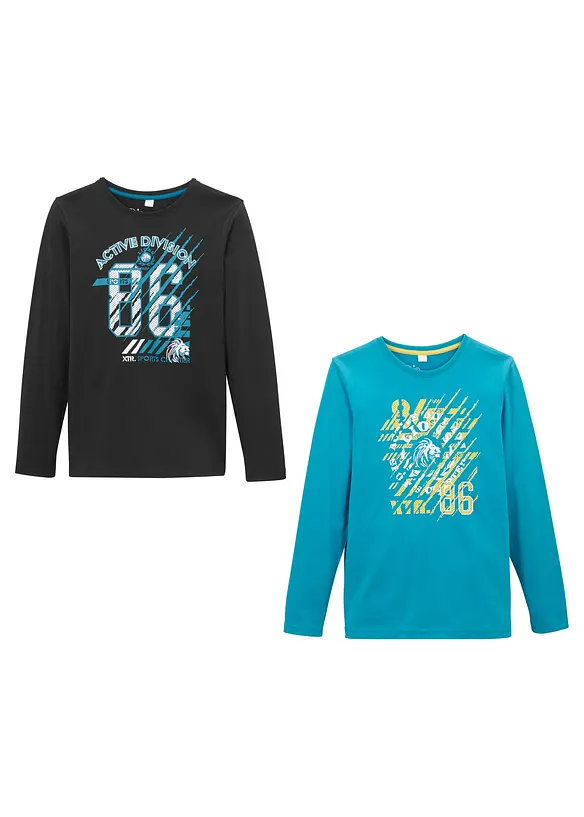 Longsleeve van biologisch katoen (set van 2), bonprix