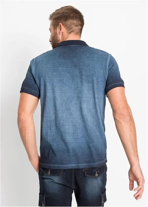 Piqué poloshirt in washed out used look, bonprix