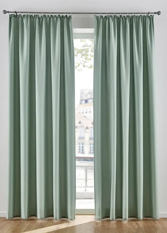 Onderhoudsvriendelijk microvezel gordijn (2 stuks), bonprix