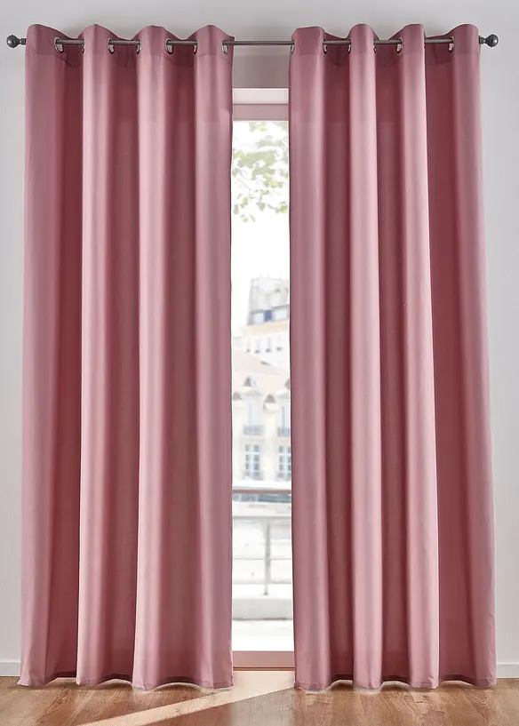 Onderhoudsvriendelijk microvezel gordijn (2 stuks), bonprix