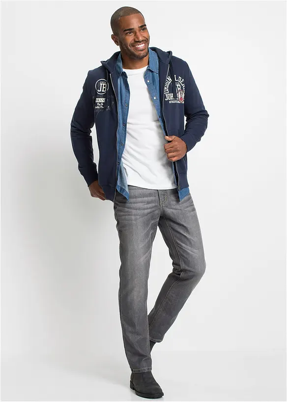 Slim fit spijkeroverhemd, lange mouw, bonprix