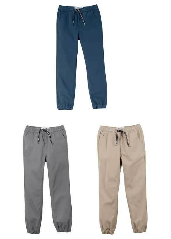 Joggingbroek regular fit van puur katoen (set van 3), bonprix