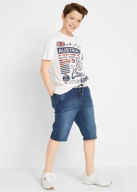 Jongens instap sweat jeans bermuda, regular fit, bonprix