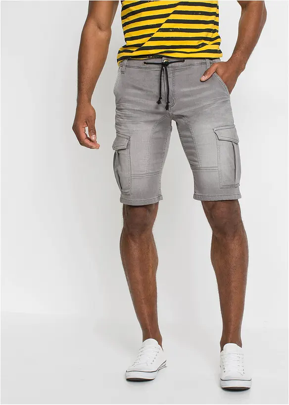 Regular fit sweat jeans bermuda, bonprix