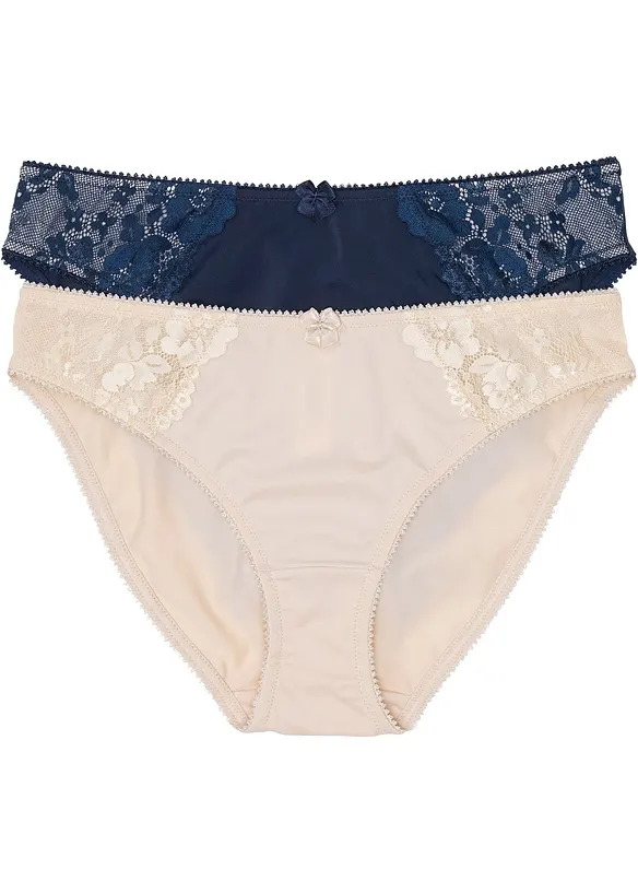 Slip met subtiel kant (set van 2), bonprix