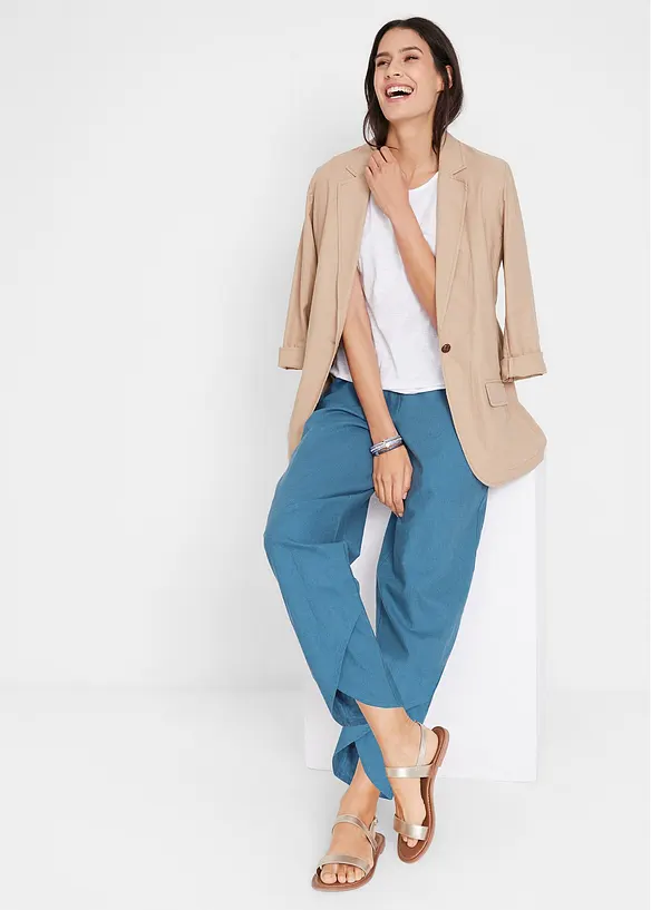 3/4 broek in een lichte linnenmix, bonprix