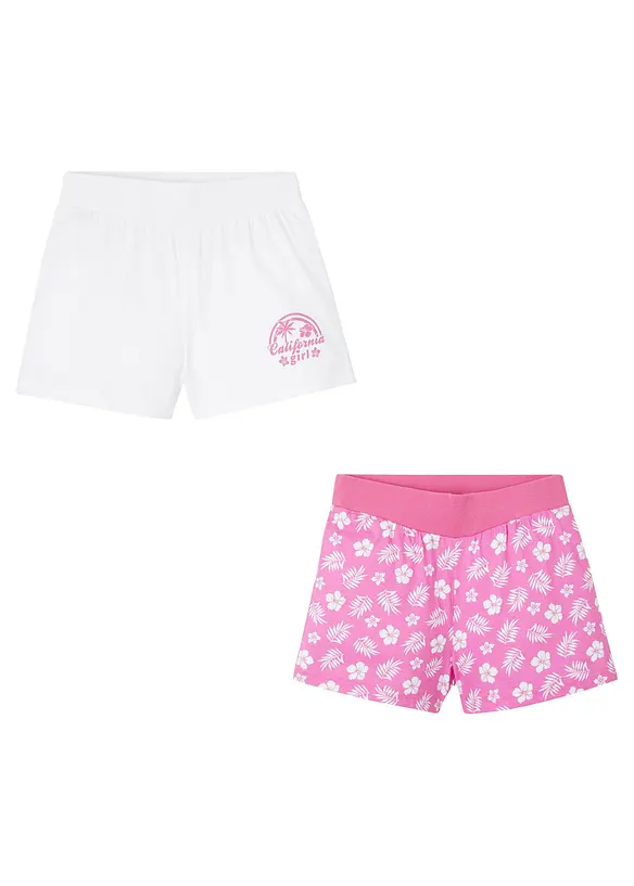 Meisjes short van biologisch katoen (set van 2), bonprix