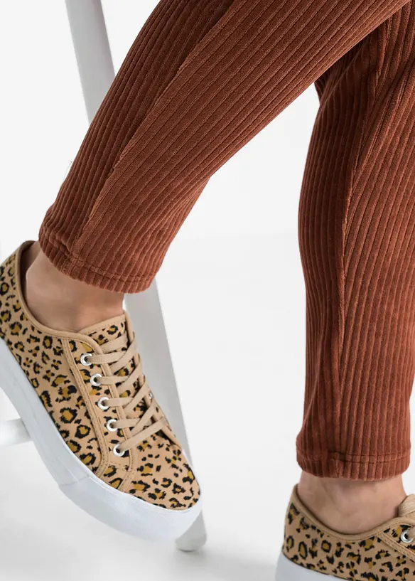 Broek in corduroy look met elastische band, bonprix