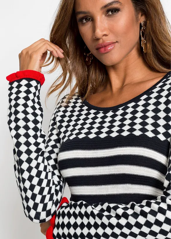Gebreide jurk met ruches, BODYFLIRT boutique