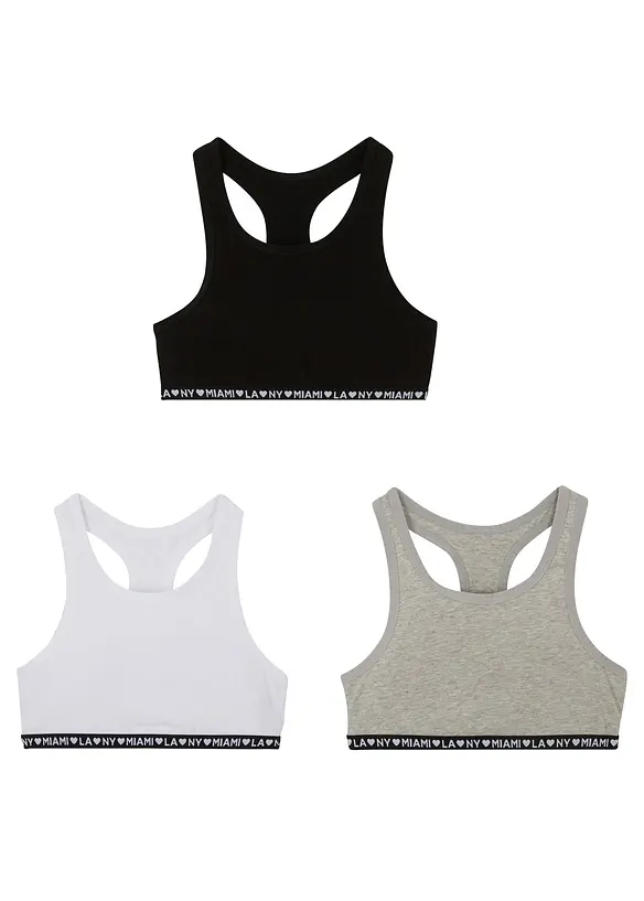 Bralette met zacht katoen (set van 3), bonprix