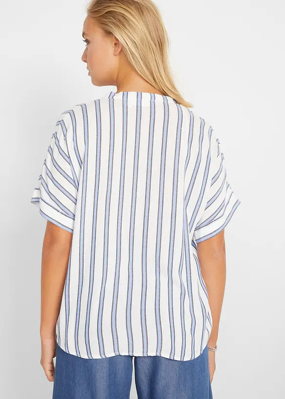 Crinkle blouse van soepele viscose, korte mouw, bonprix