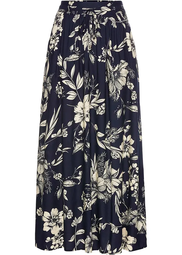 Maxirok van viscose met comfortband en strikkoordjes, bonprix