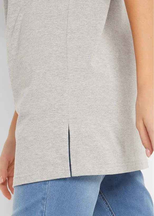 Basic longshirt met V-hals (set van 2), bonprix